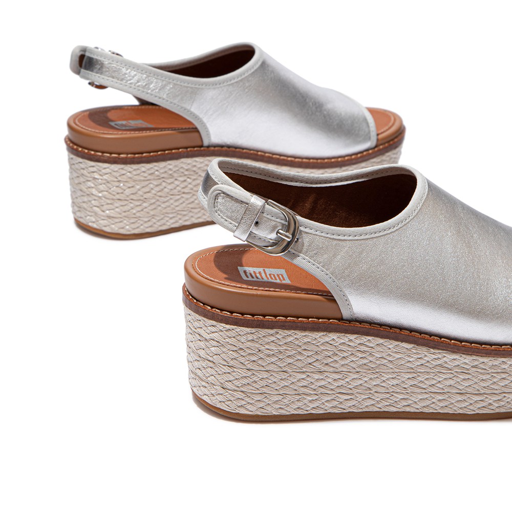 Fitflop Womens Wedge Silver - Eloise Mixed-metallics Back-strap - BM1293478